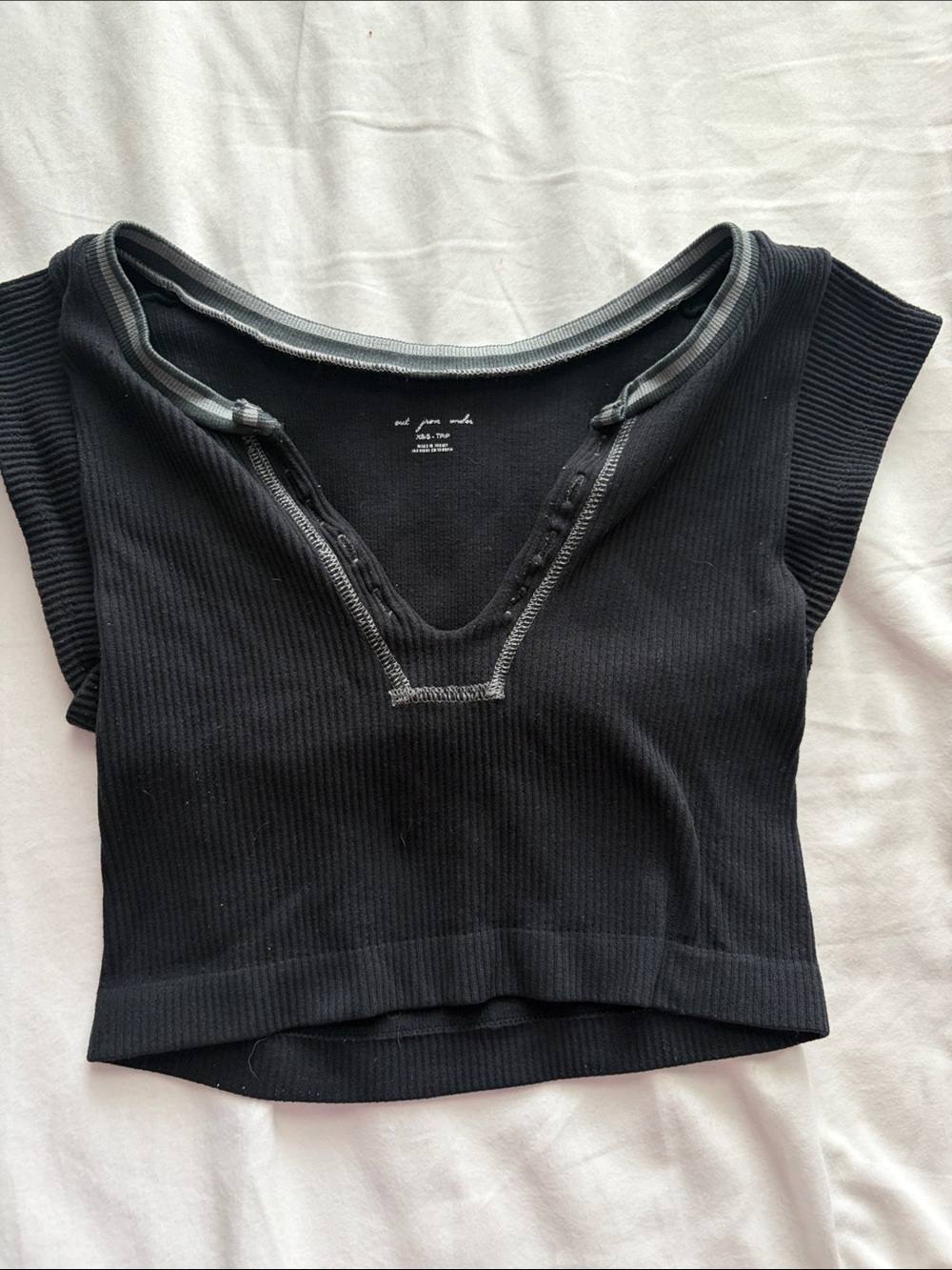 Urban Outfitters out from under Ribbed Black Womens Crop Top